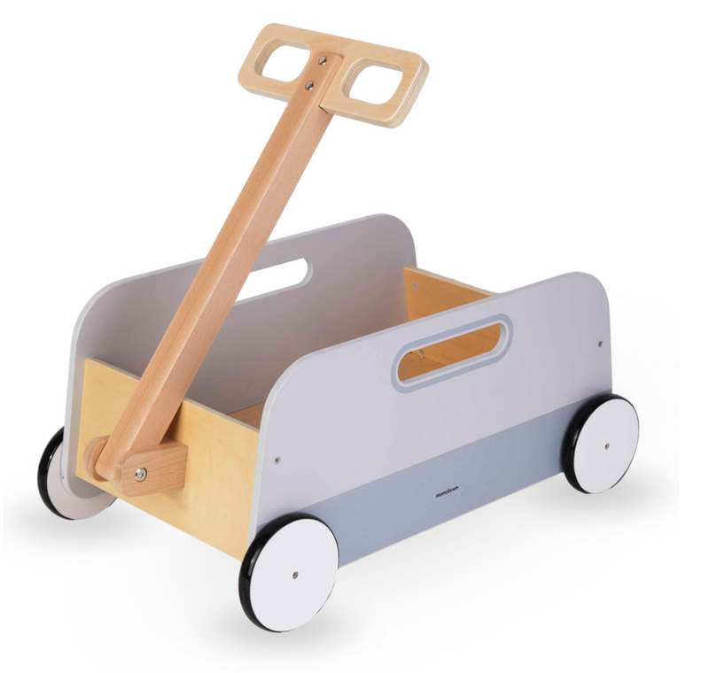 Carrinho de brinquedo de madeira - reboque para puxar