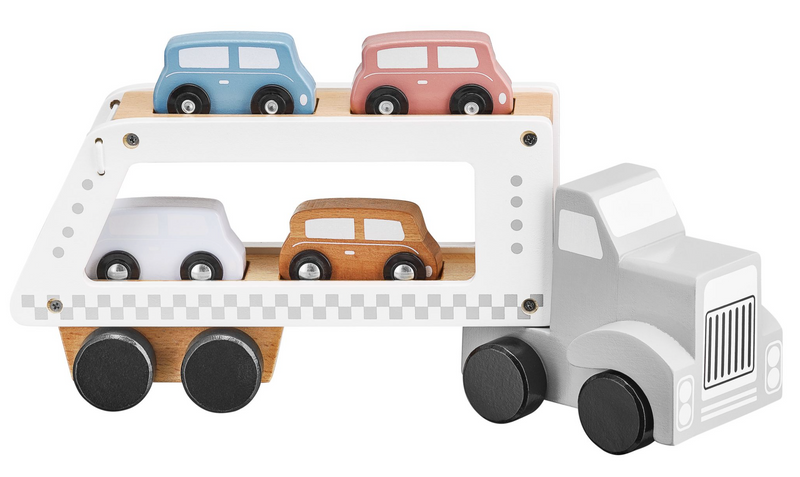 Caminhão de madeira - semirreboque com 4 carros