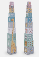 Torre empilhável para crianças com 10 elementos - números e animais