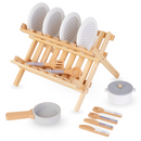 Acessórios de cozinha de madeira com secador de louça - conjunto infantil
